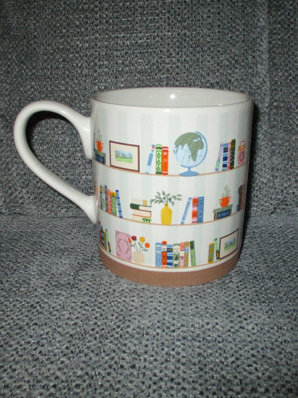Sunday Morning Ceramics Bookshelf Coffee Mug Library Book Lover Teacher Gift New